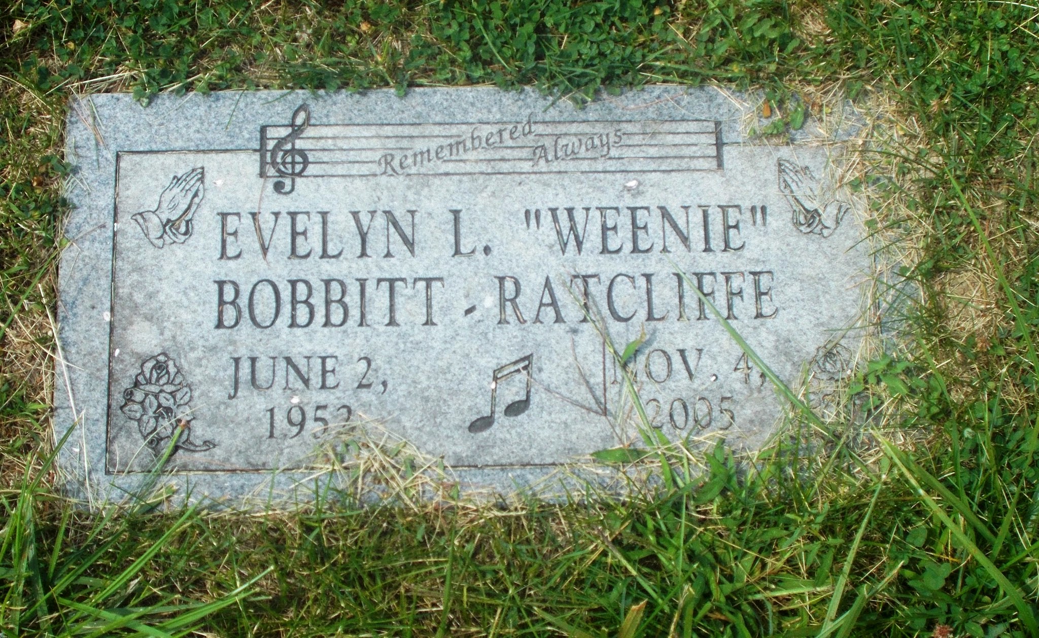 Evelyn L "Weenie" Bobbitt Ratcliffe