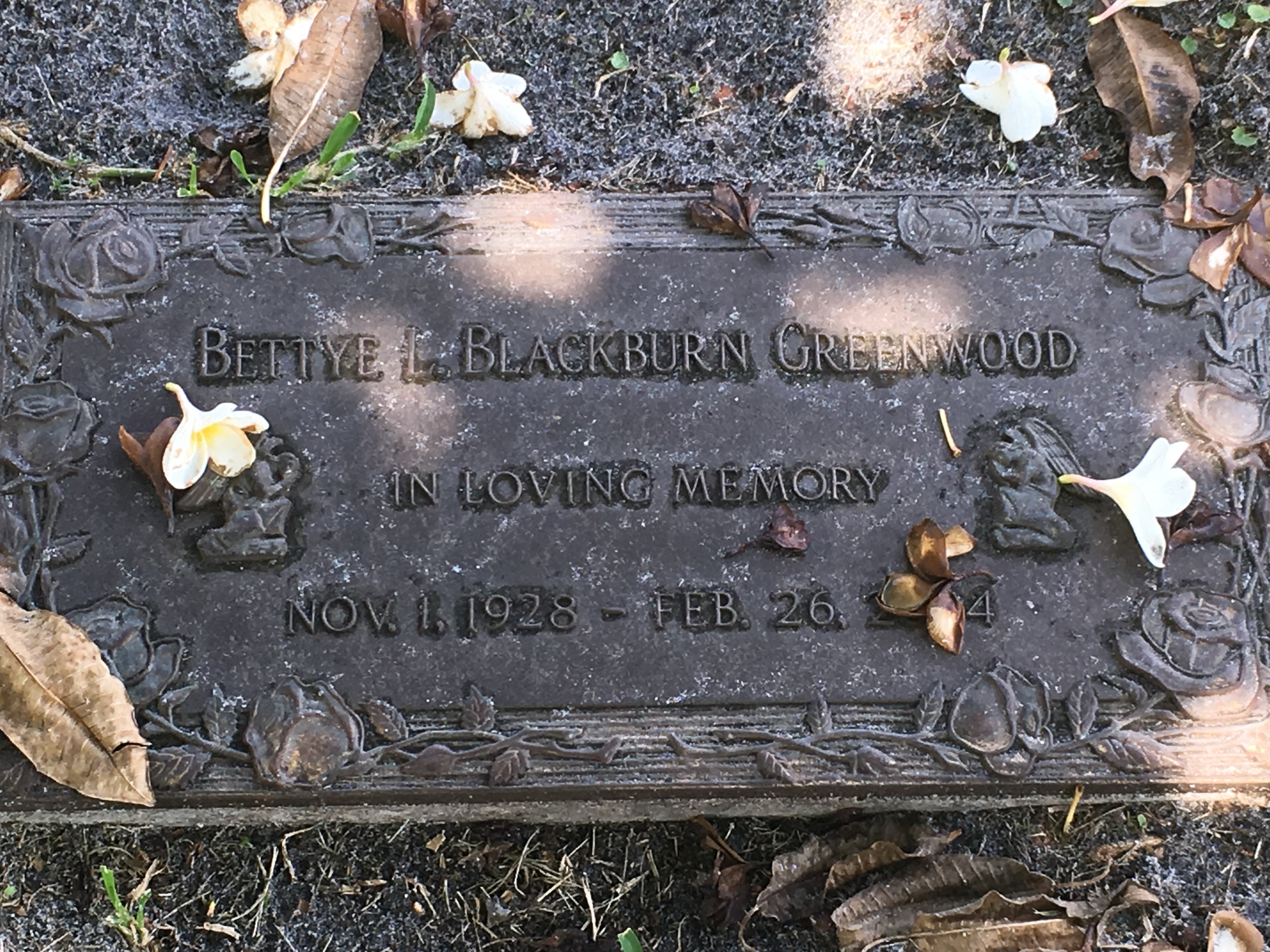 Bettye L Blackburn Greenwood