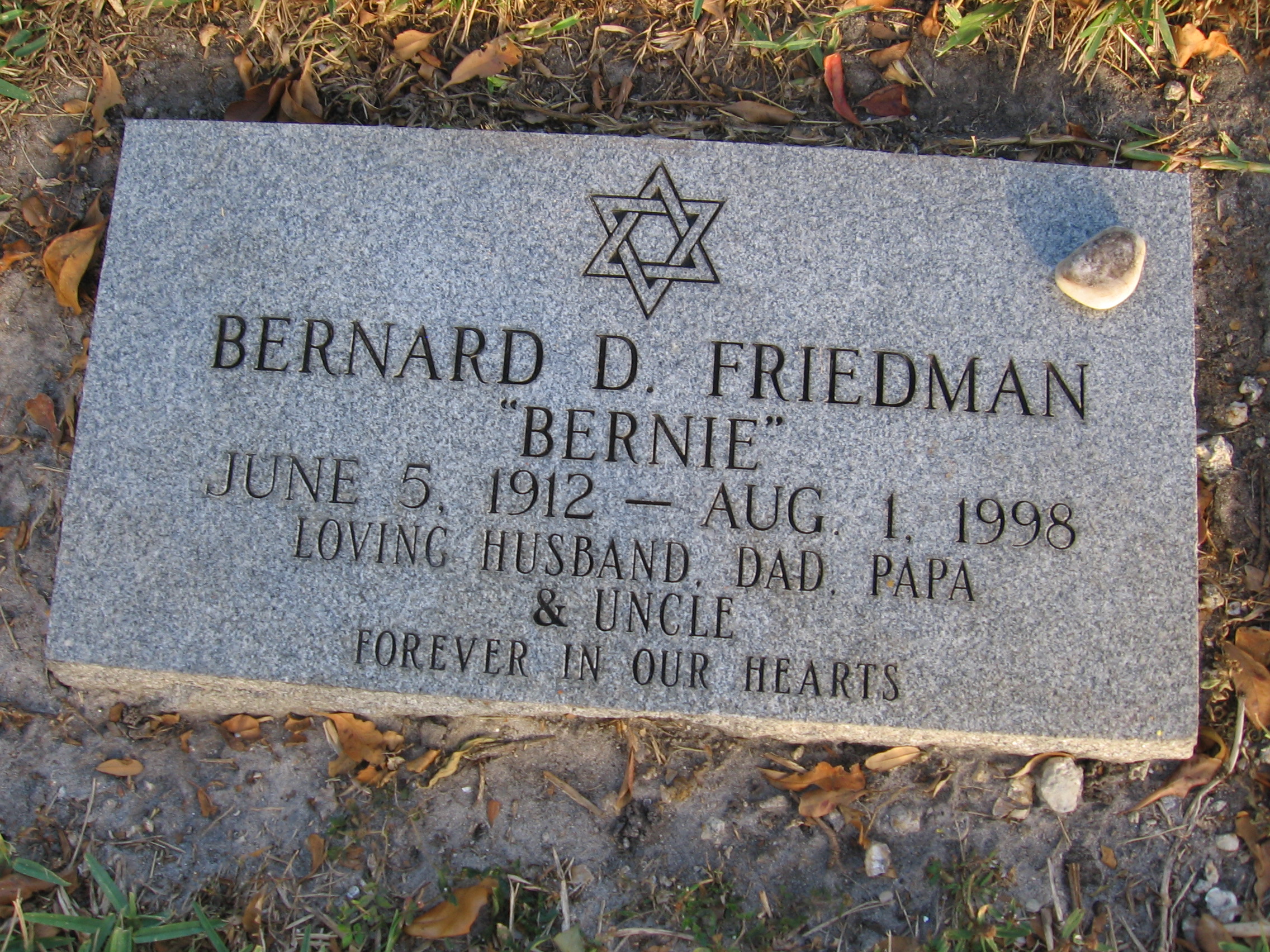 Bernard D "Bernie" Friedman
