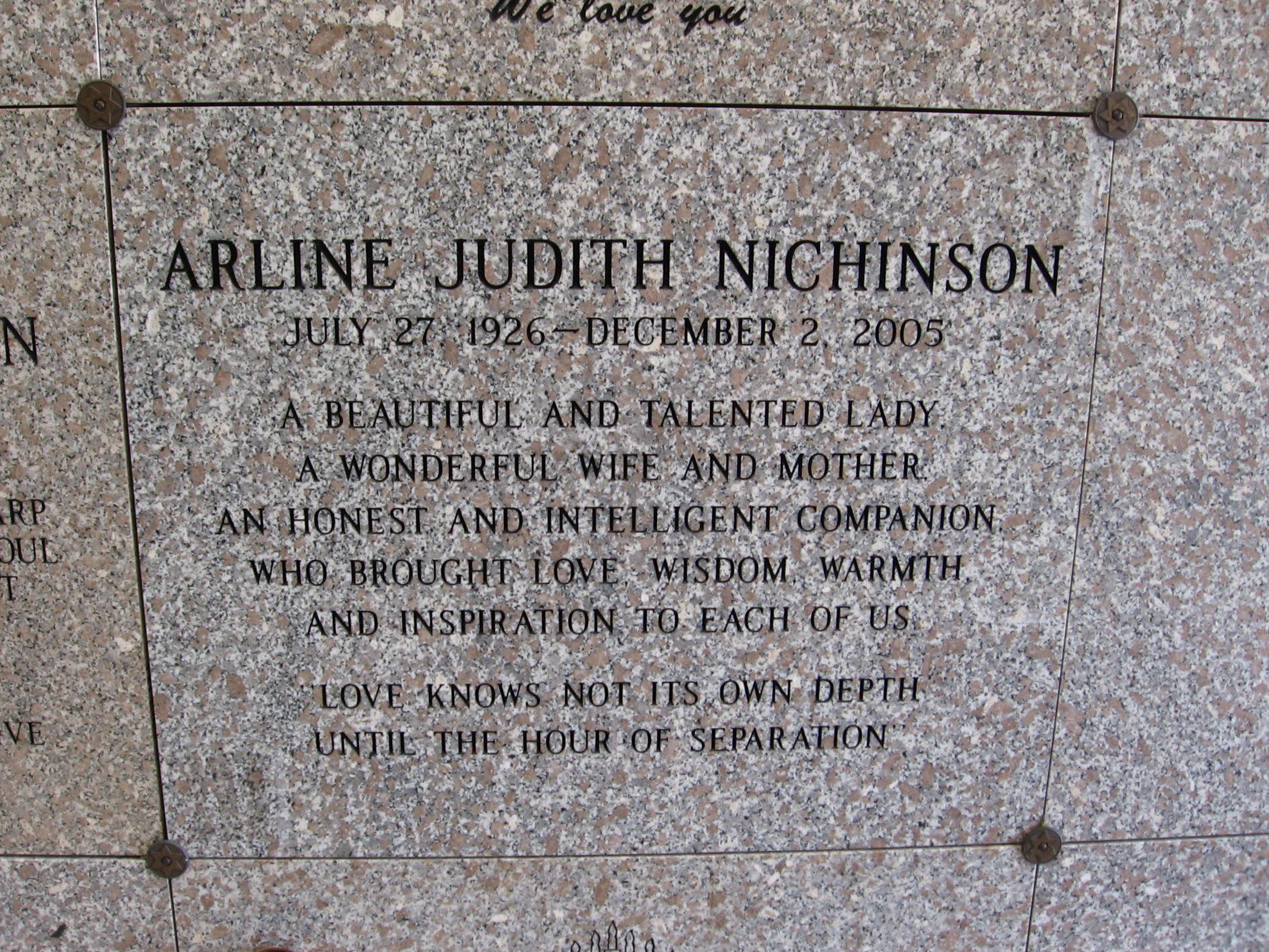 Arline Judith Nichinson
