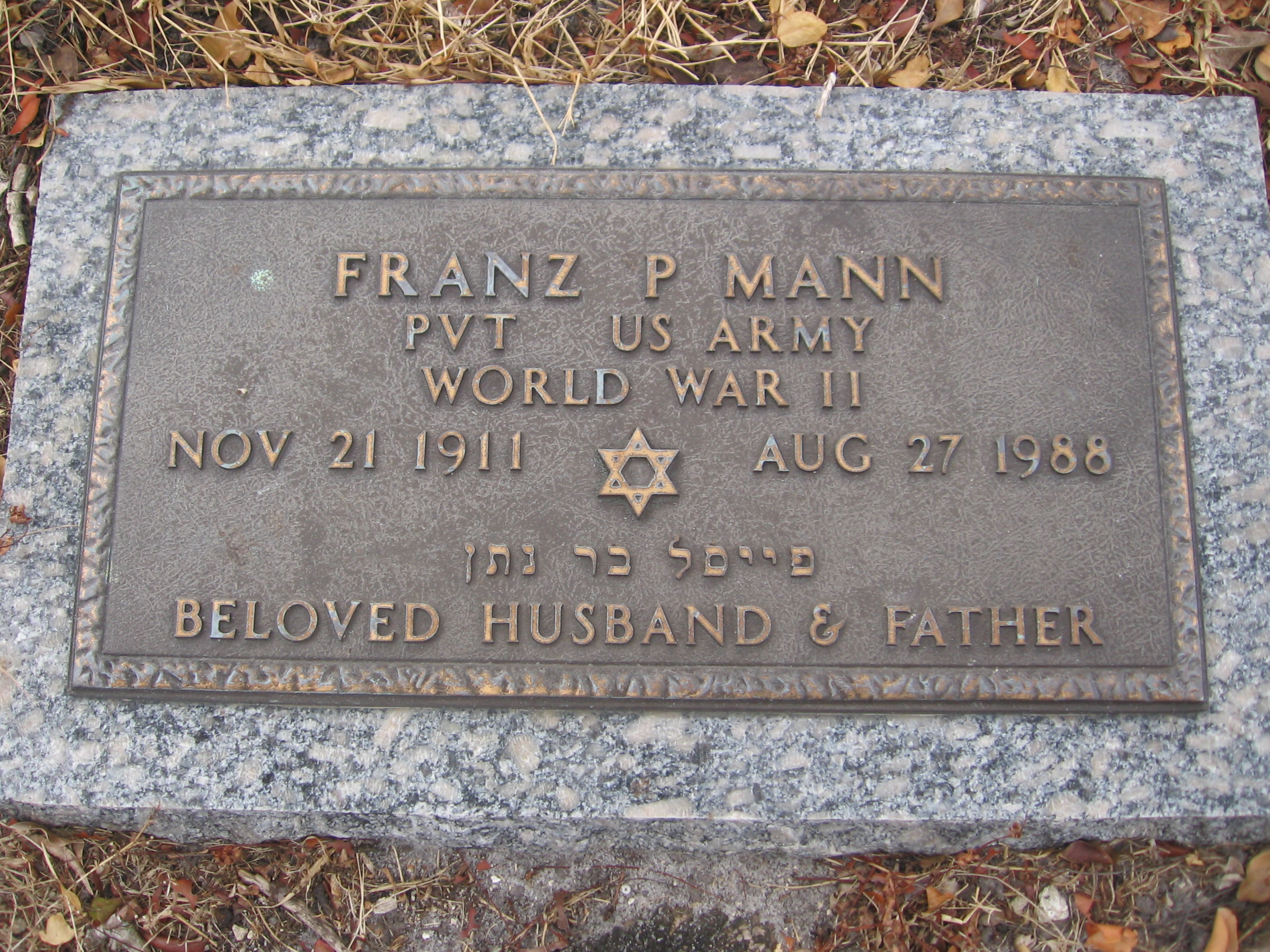 Pvt Franz P Mann