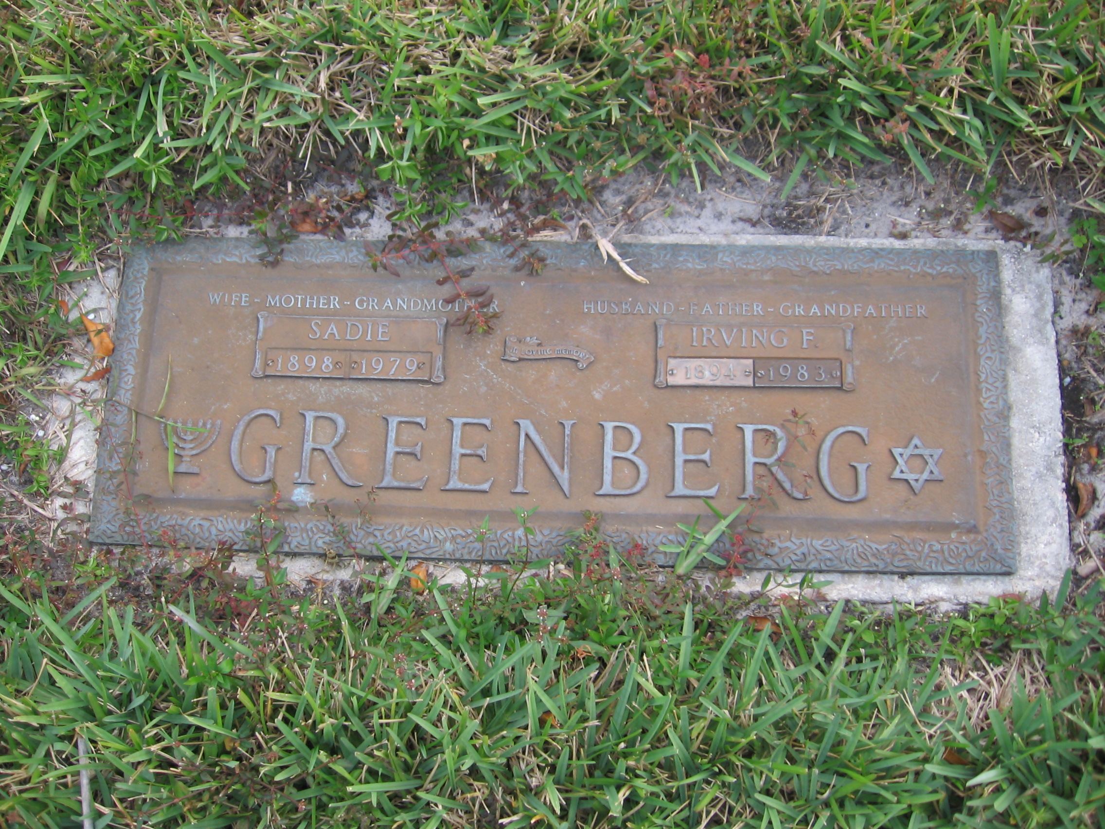 Irving F Greenberg