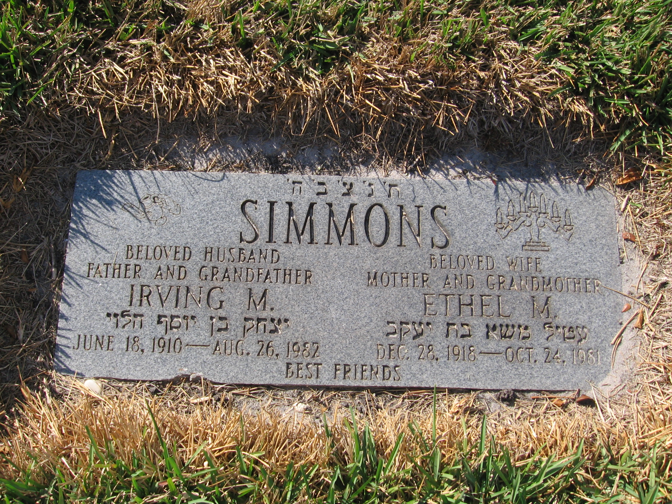 Irving M Simmons