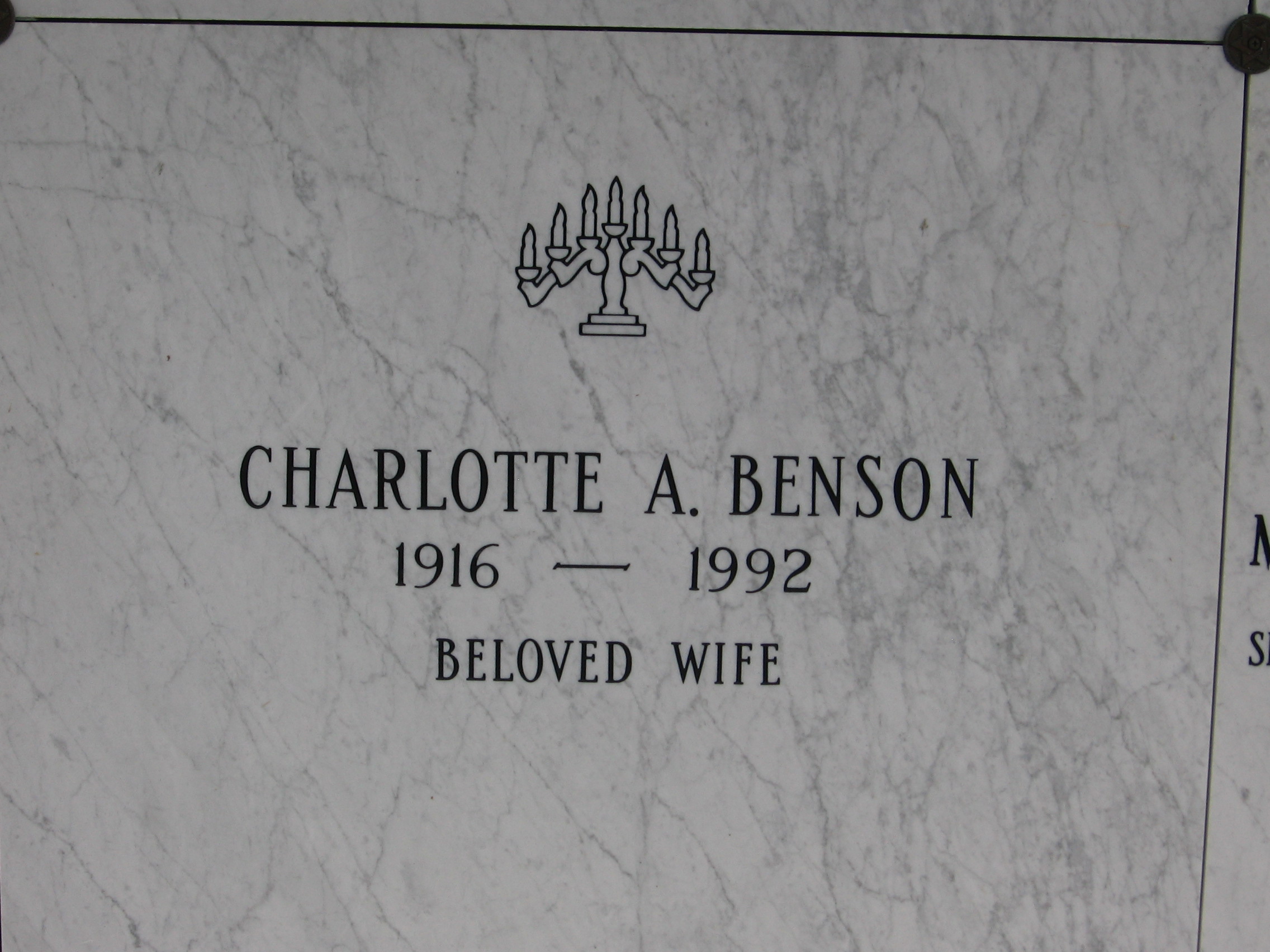 Charlotte A Benson