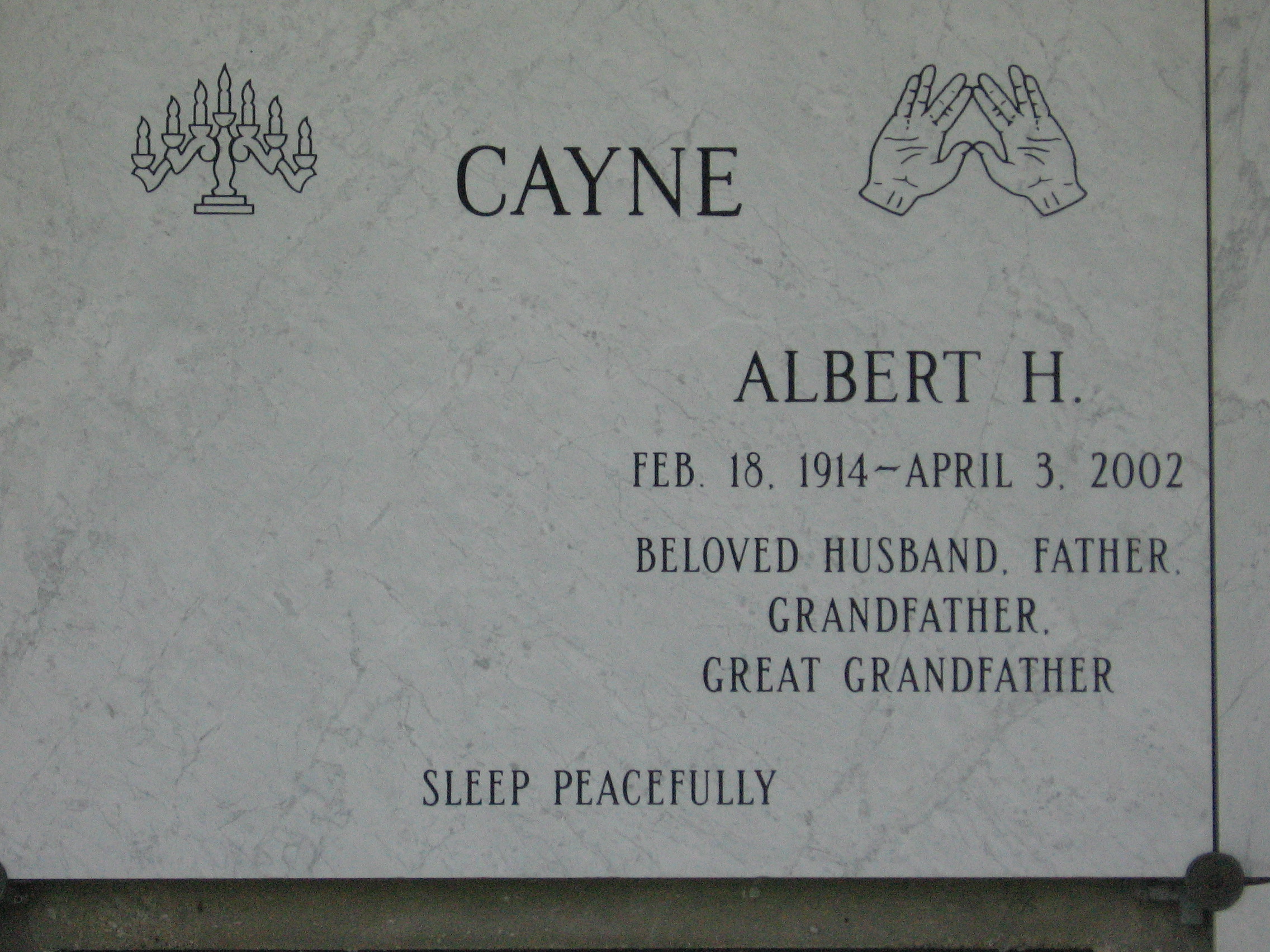 Albert H Cayne