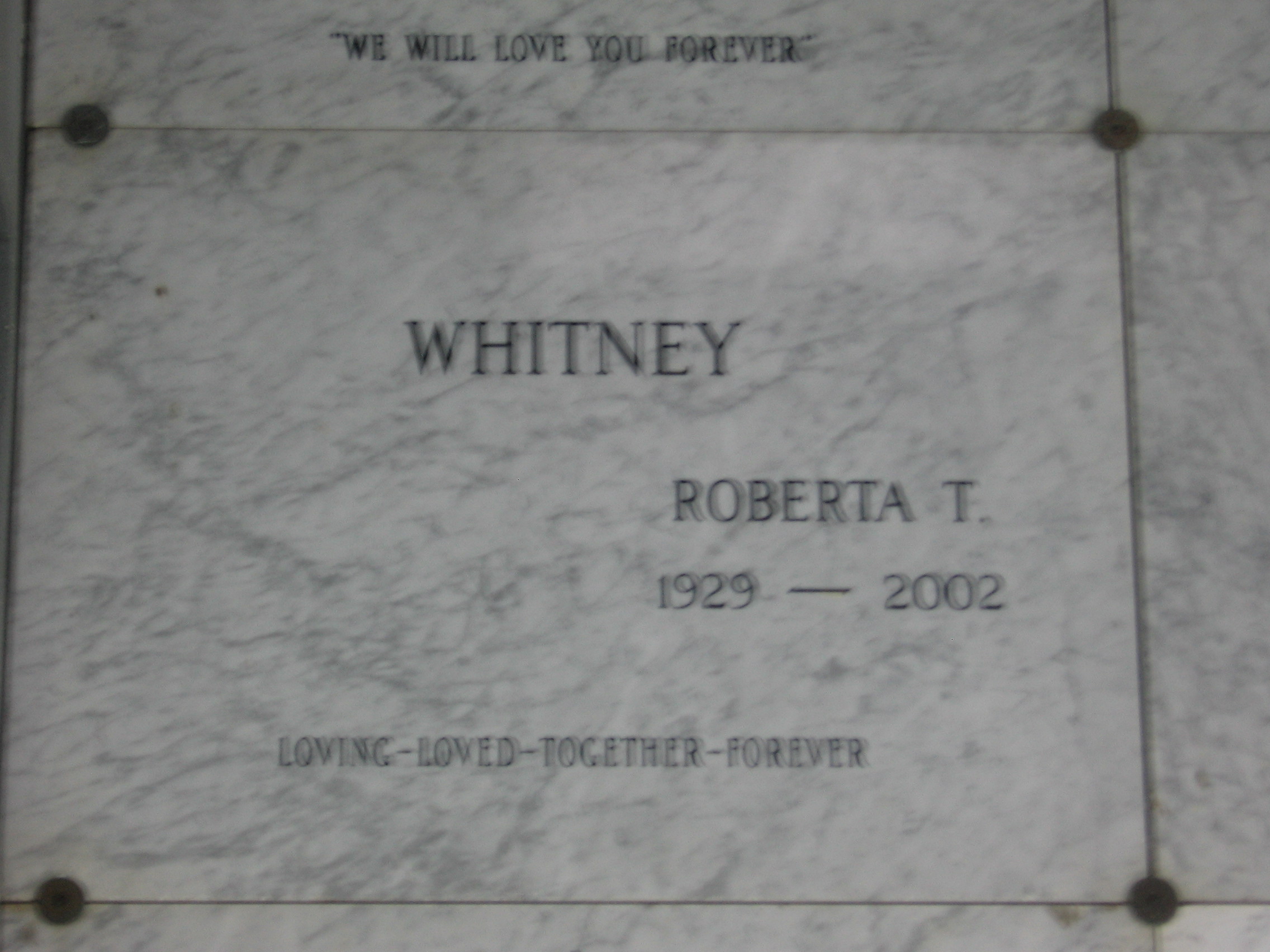 Roberta T Whitney