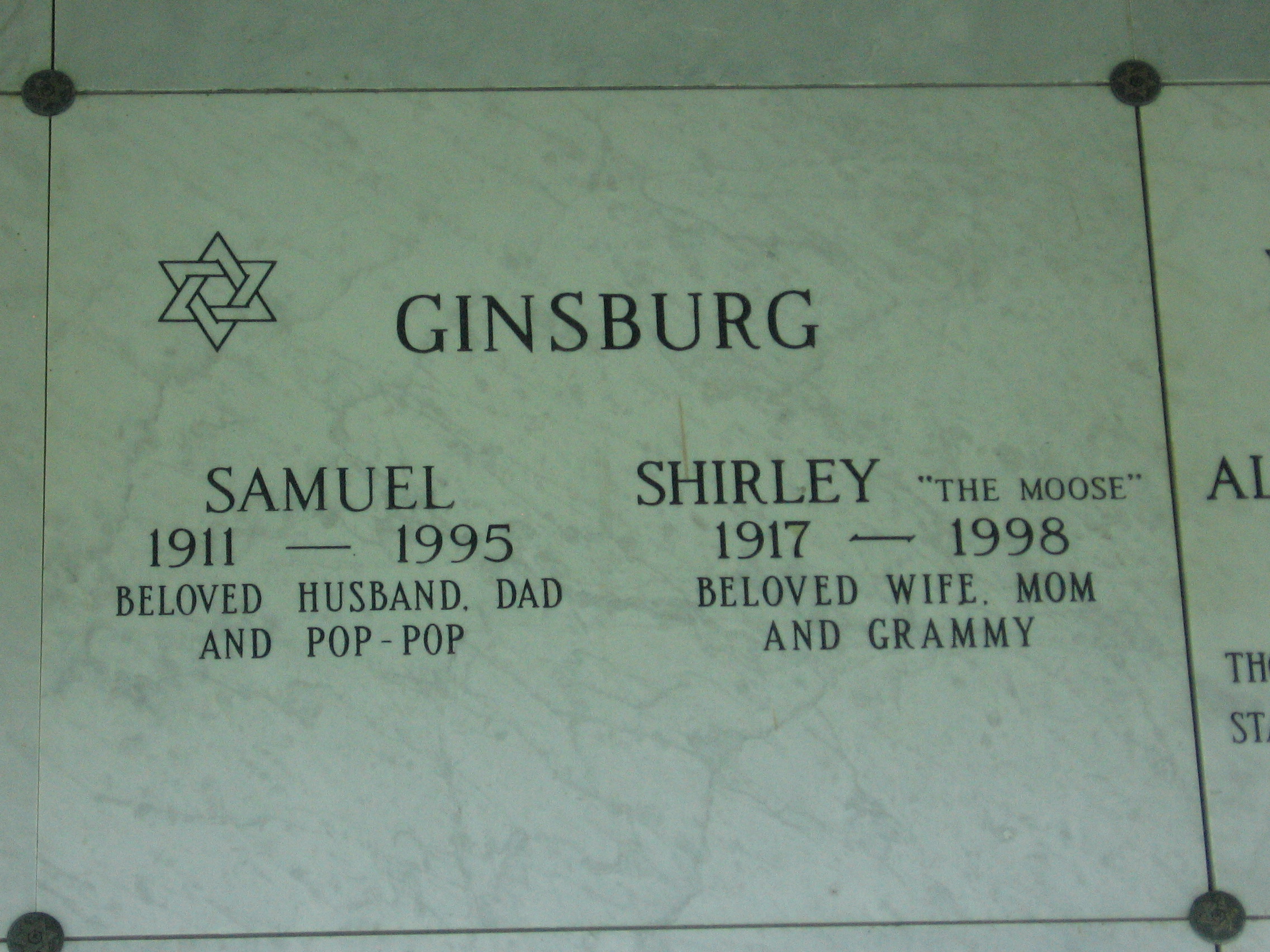 Shirley "The Moose" Ginsburg
