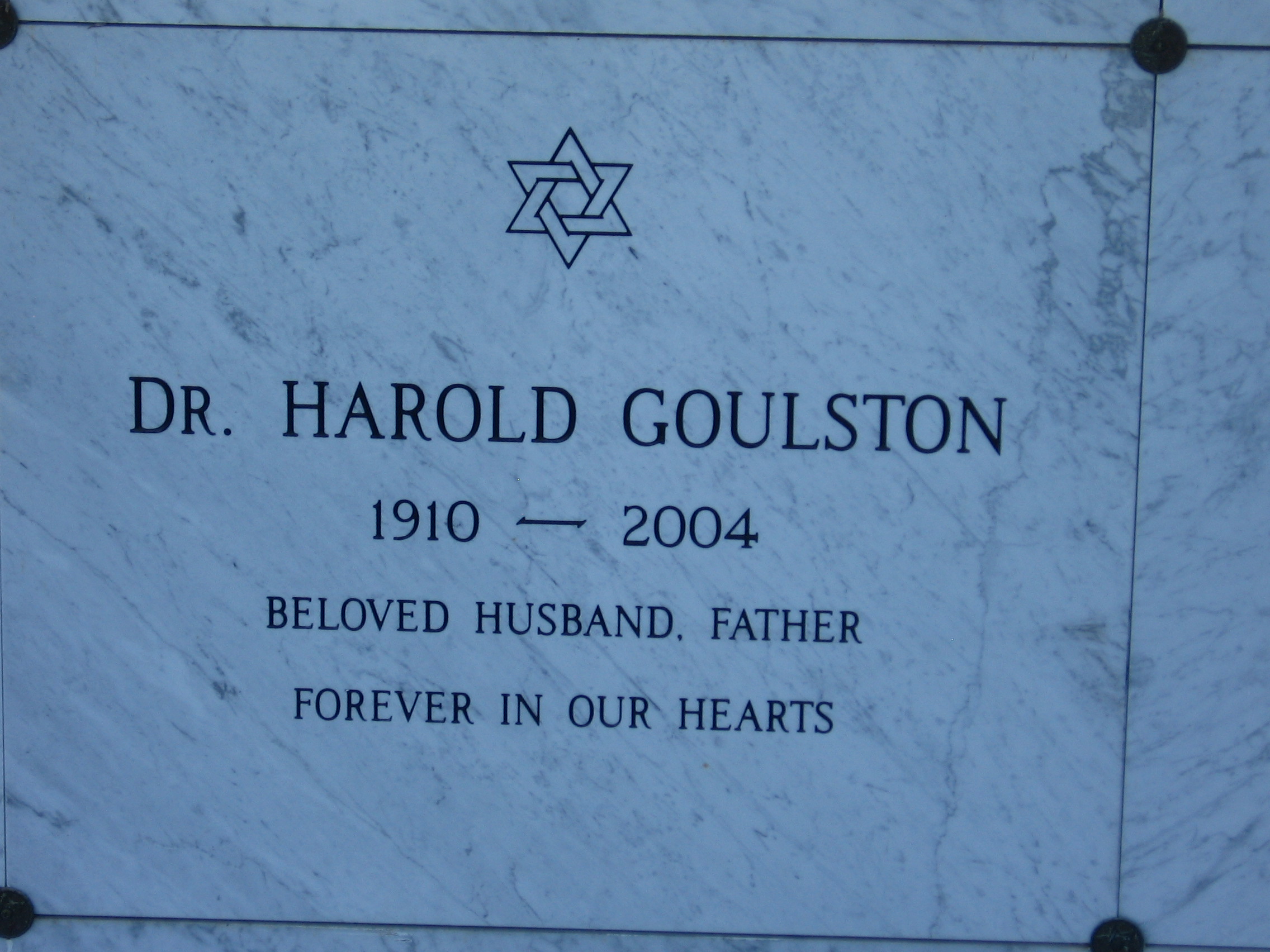 Dr Harold Goulston