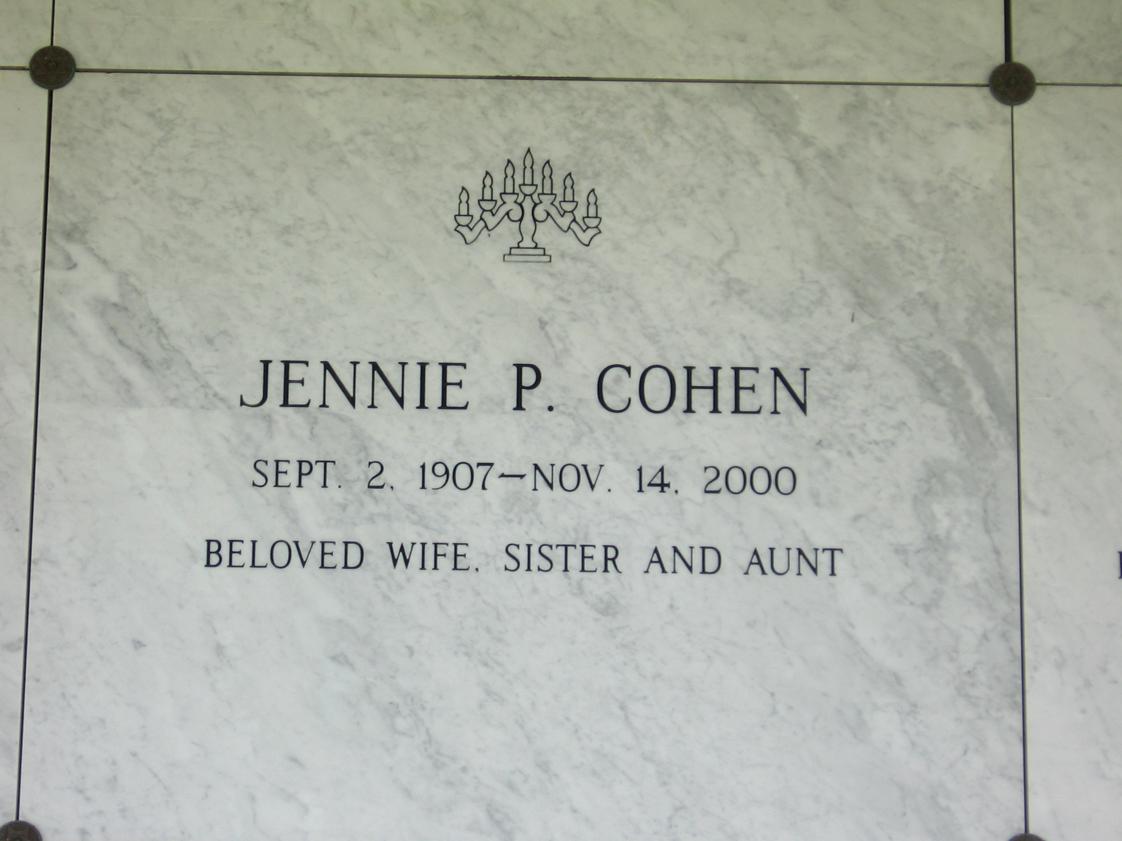 Jennie P Cohen