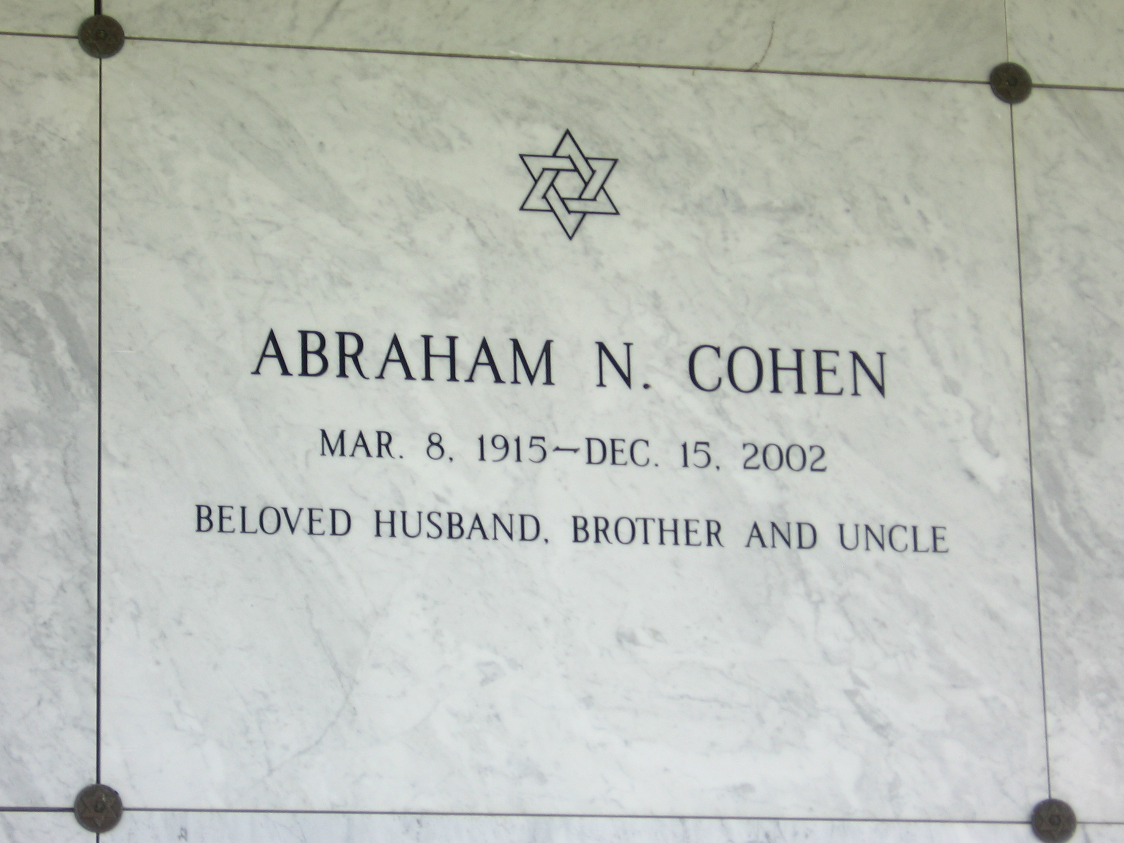 Abraham N Cohen