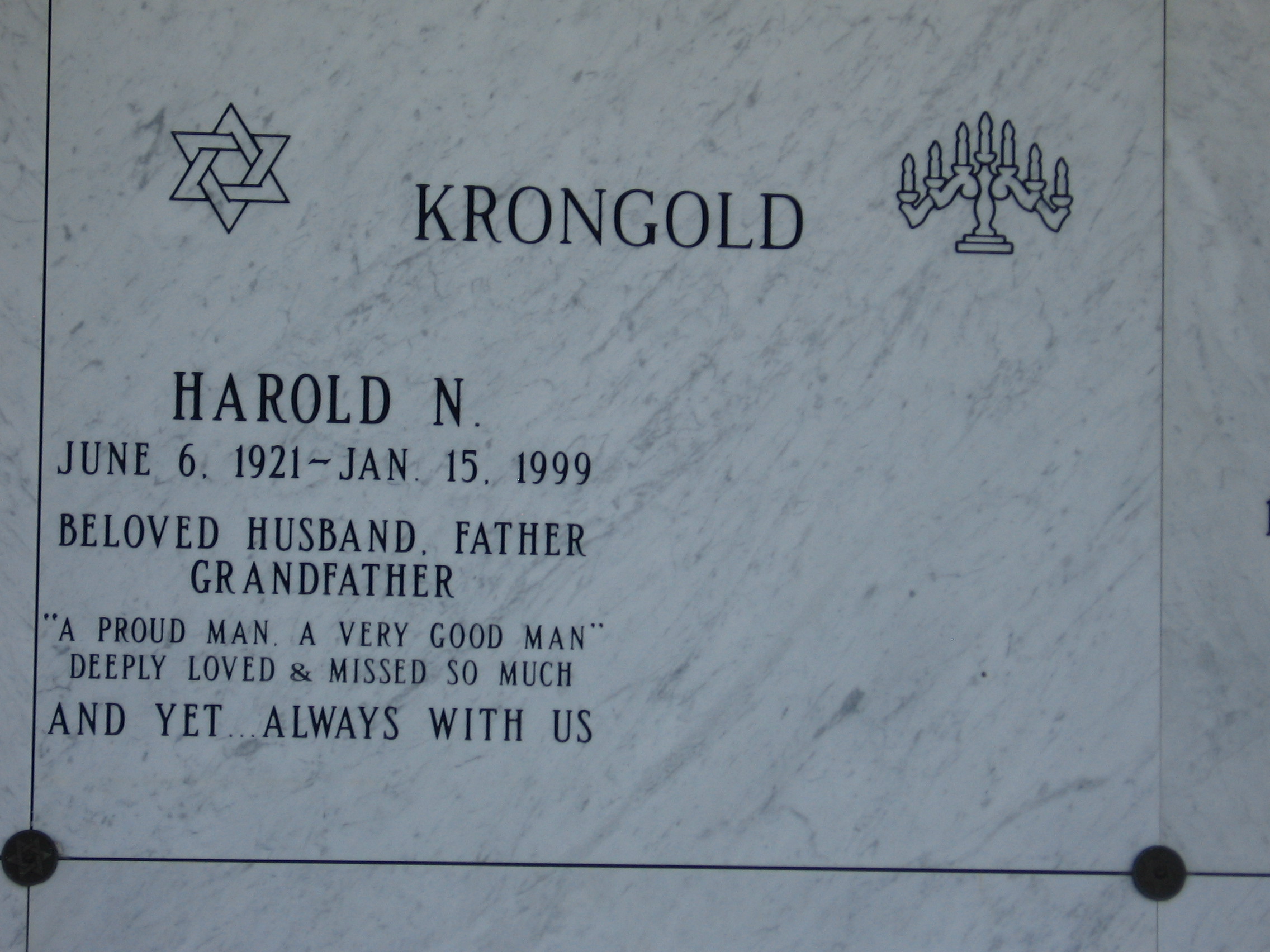 Harold N Krongold