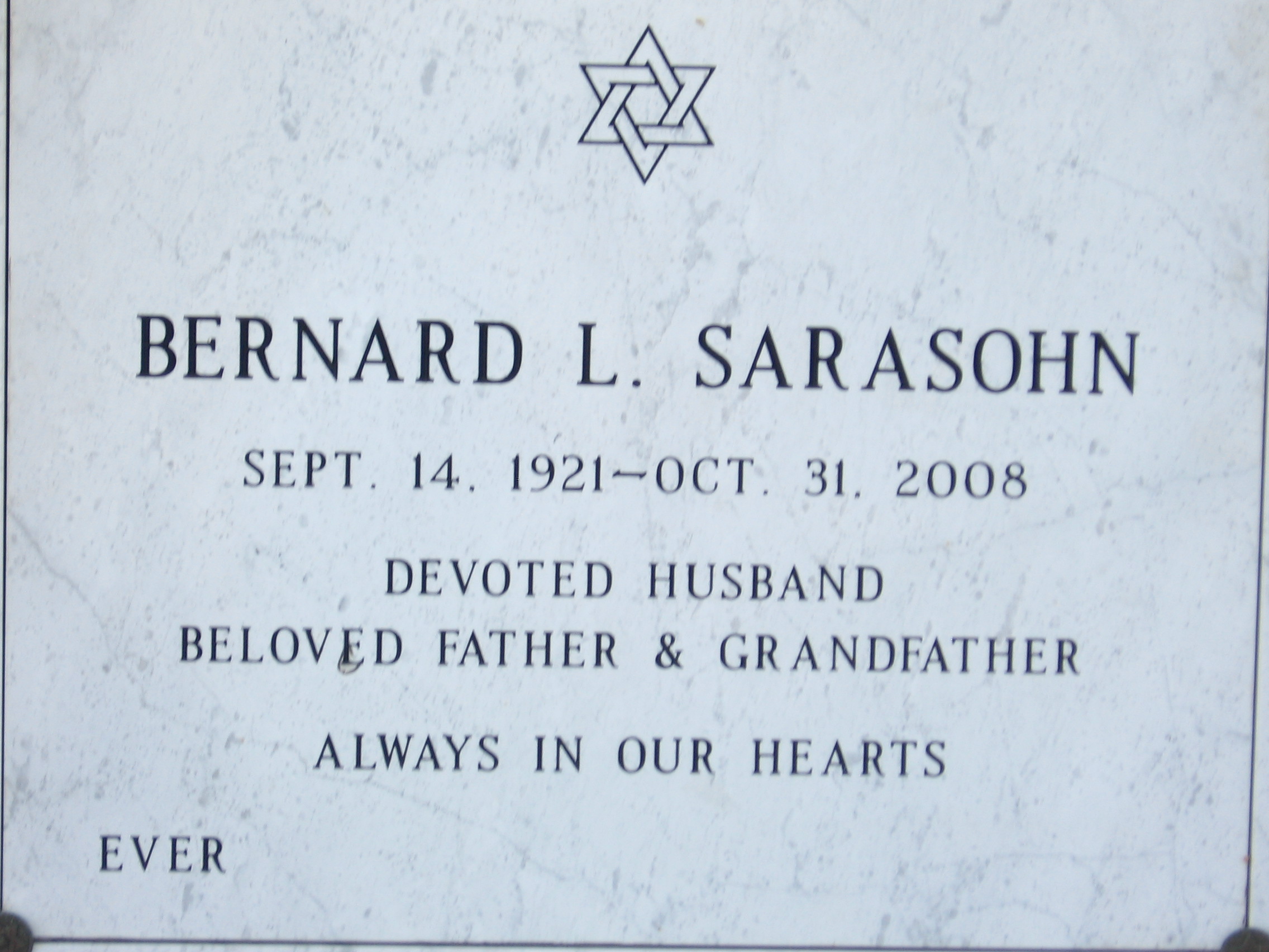 Bernard L Sarasohn
