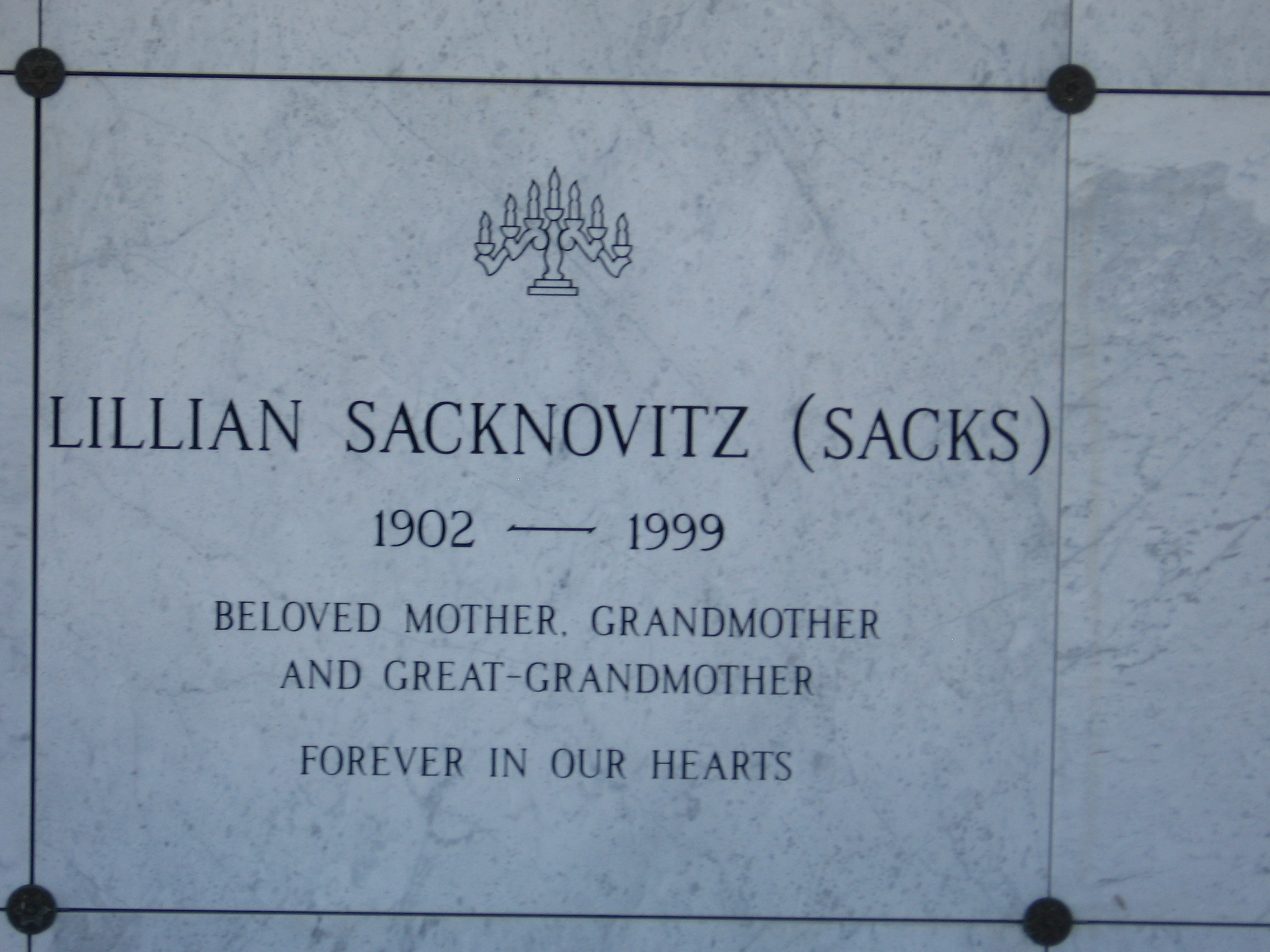 Lillian Sacknovitz Sacks