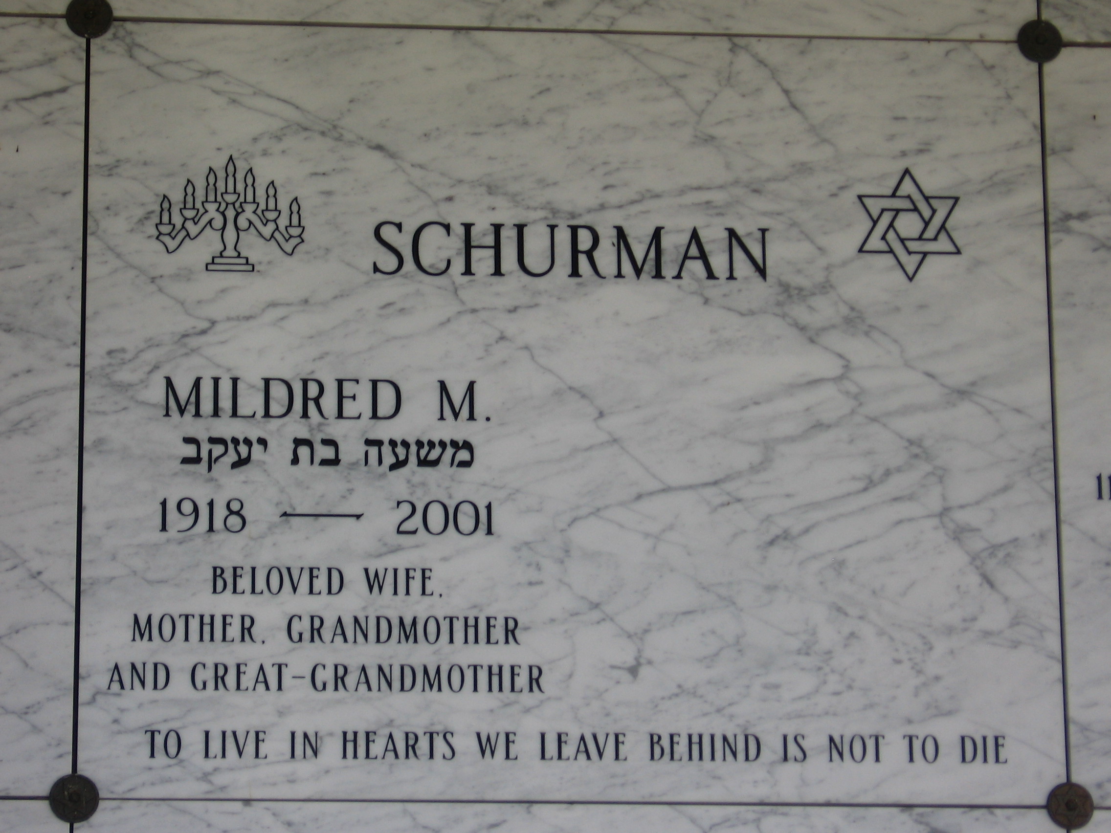 Mildred M Schurman