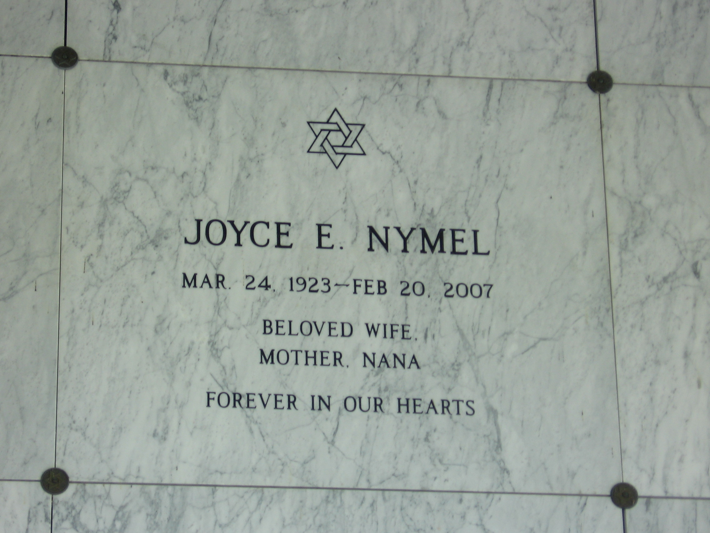 Joyce E Nymel