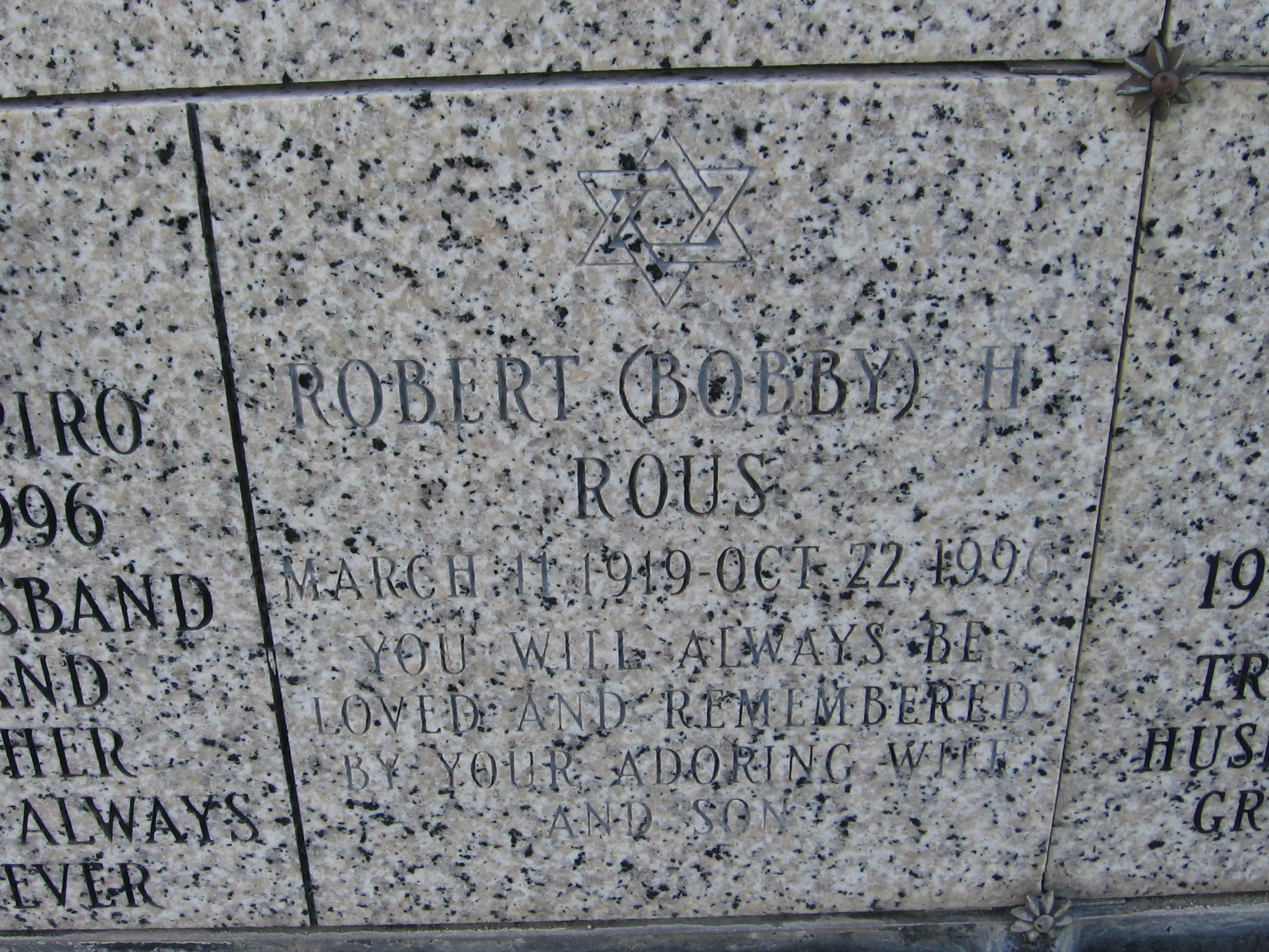 Robert H "Bobby" Rous