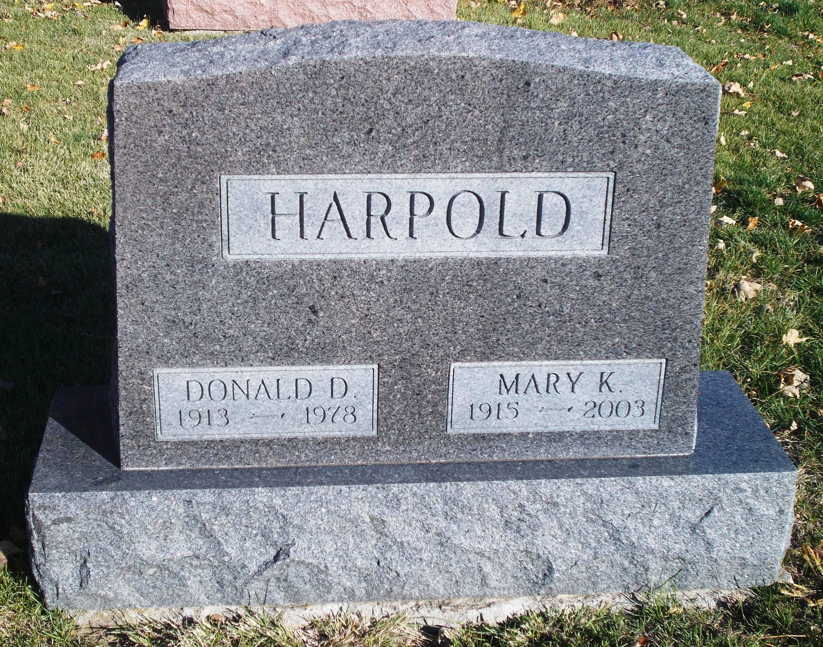Donald D Harpold